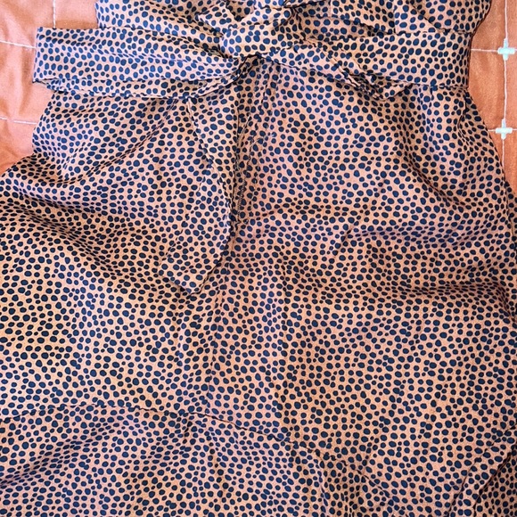 Ditzy Dot burnt orange Brown Flutter Dress - Picture 6 of 7